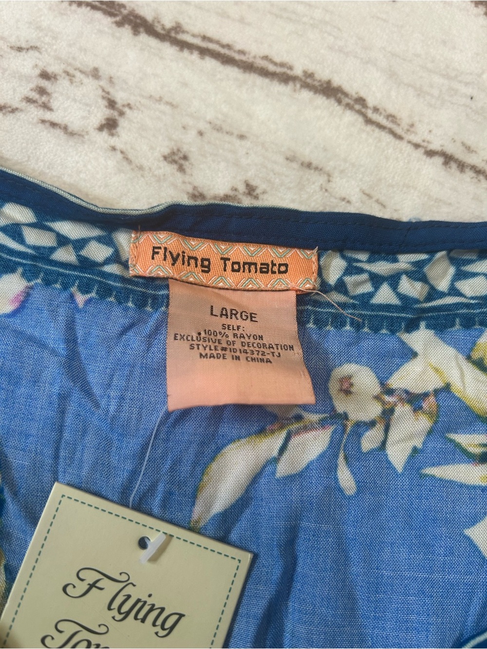 Flying Tomato NWT Blue Floral Boho Maxi Dress Large - Picture 7 of 11